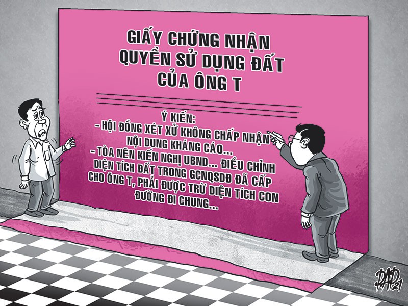 Ủy ban thua kiện vì cấp sổ hồng chồng lấn lên lối đi chung