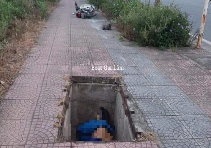 Hiện trường vụ người đàn ông tử vong do lọt “hố cáp tử thần” ở Hà Nội. 